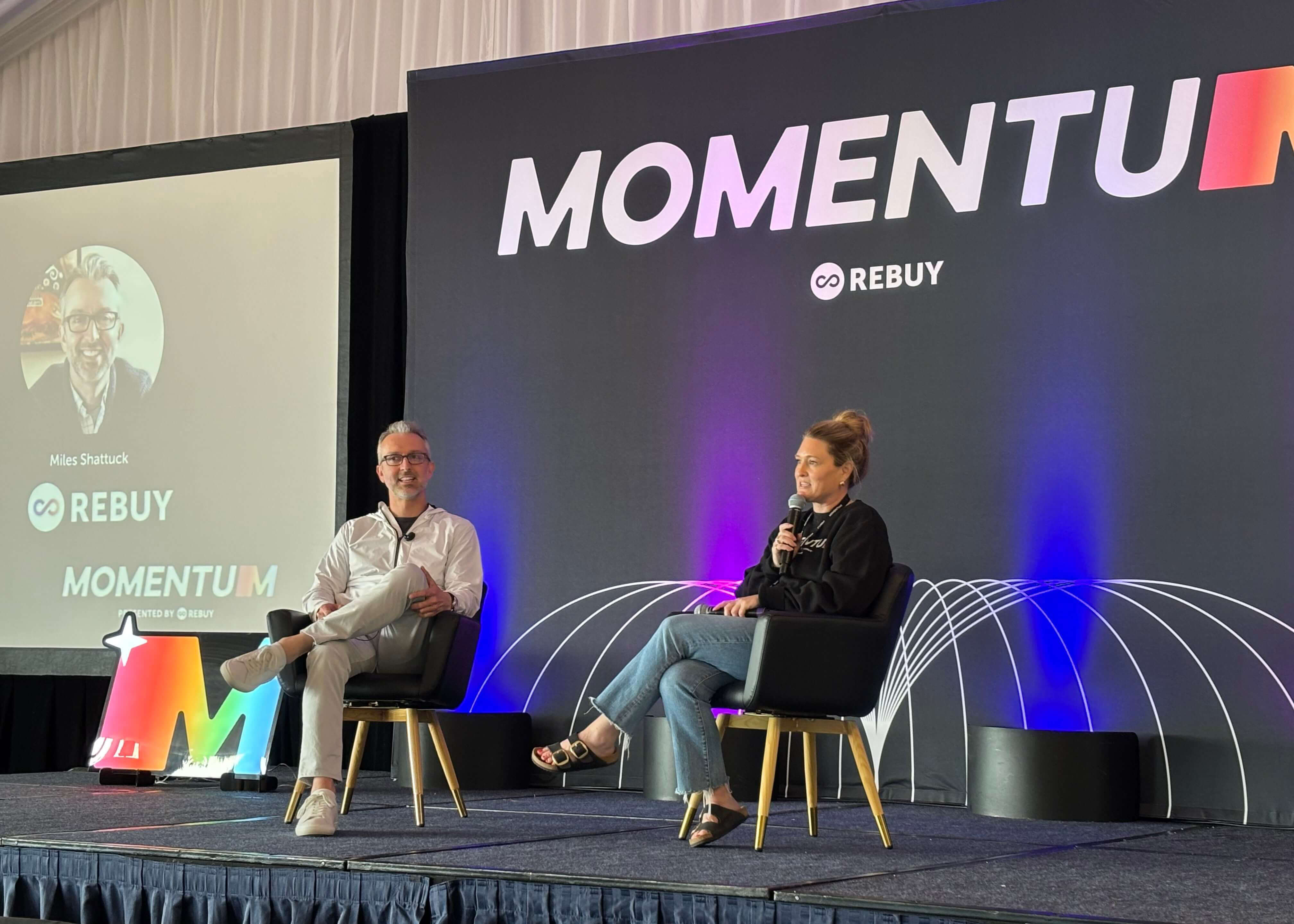 Rebuy's Miles Shattuck and Sarah Hatter at Momentum 2025