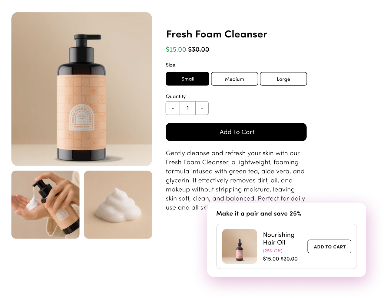 Merchandising widget example UI