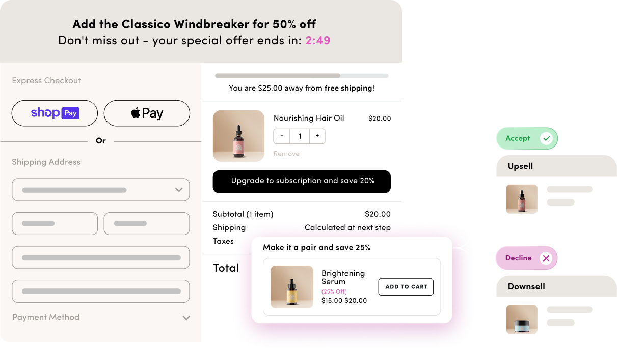 Post-Purchase flow UI