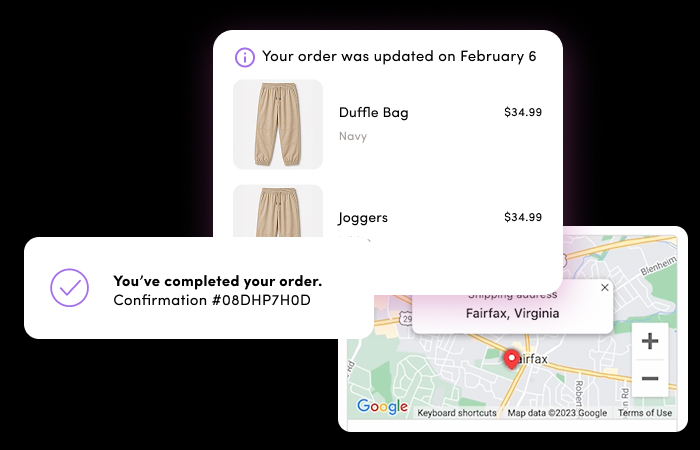 Shopify order tracking UI