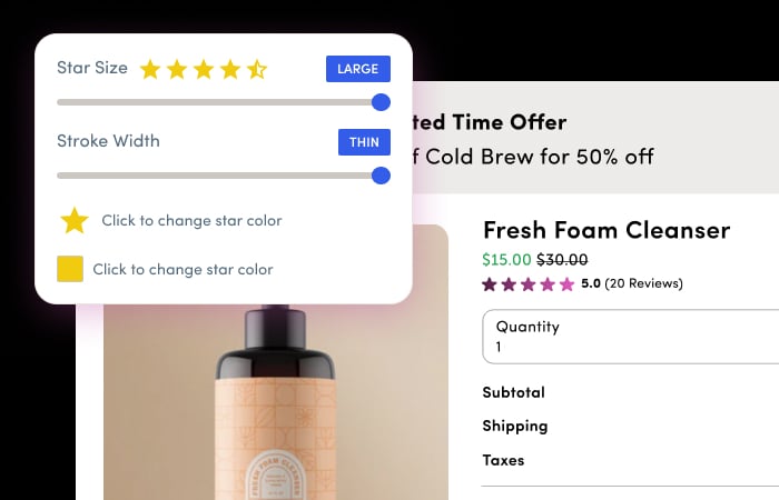 Post Purchase reviews UI
