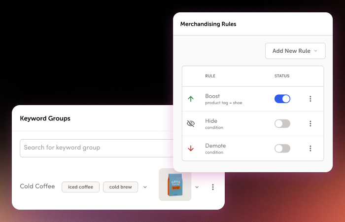 Search merchandising controls
